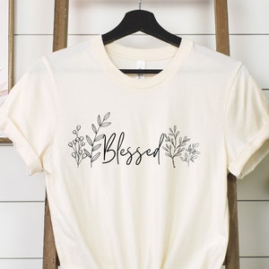 Blessed Scripture T-shirt, Bible Verse Tee, Christian, Religious gifts, Sister in Christ, Flower Boho Best Friend Shirts