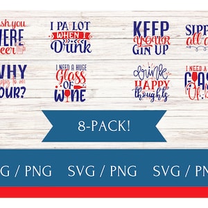 Happy Hour - SVG - PNG - 8 pack bundel