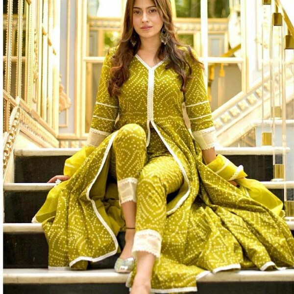 Cloudy Grey Pant style Anarkali Semi-Stitched Salwar Kameez