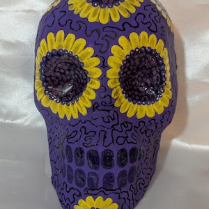 Calaveras - Flores - Mini Mask, Day of the Dead, Dia De los Muertos, bizarreries, déco, art horrifique, halloween, art en papier mâché, crâne en sucre