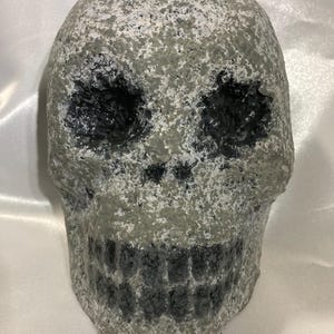 Boneyos - Concrete Skull - Mini Mask, Halloween, wall decor, skull, horror art, skeleton, oddity, scary, day of the dead, paper mache art