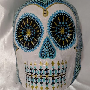Calaveras - Payasa - Mini Mask, Day of the Dead, Dia De los Muertos, bizarreries, décoration murale, art horrifique, halloween, art en papier mâché