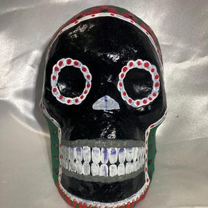 Calaveras - Pepo - Mini Mask, Day of the Dead, Dia De los Muertos, crâne en sucre, bizarreries, décoration, art horrifique, halloween, argile en papier mâché