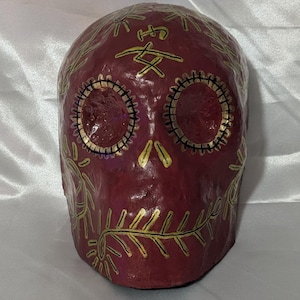 Calaveras - Tranquillité - Mini masque, Jour des morts, Dia de los Muertos, Halloween, décoration, têtes de mort, art horrifique, bizarreries, art en papier mâché