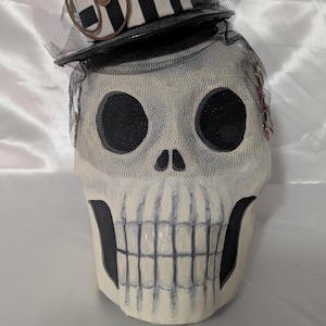 Calaveras - Steam Punk Sally - Mini masque, jour des morts, tête de mort, bizarreries, décoration murale, art horrifique, halloween, steam punk, art en papier mâché