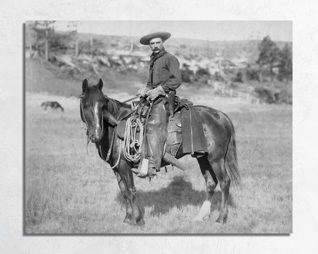 Vintage Cowboy Photo Print: 1888 Western Americana Canvas Art - Etsy