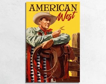 Vintage Cowboy Poster: American West Rancher Art Print