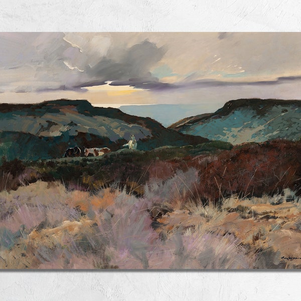 Vintage Horse Ranch Painting by Roy Martell Mason: California Coastal Art Print