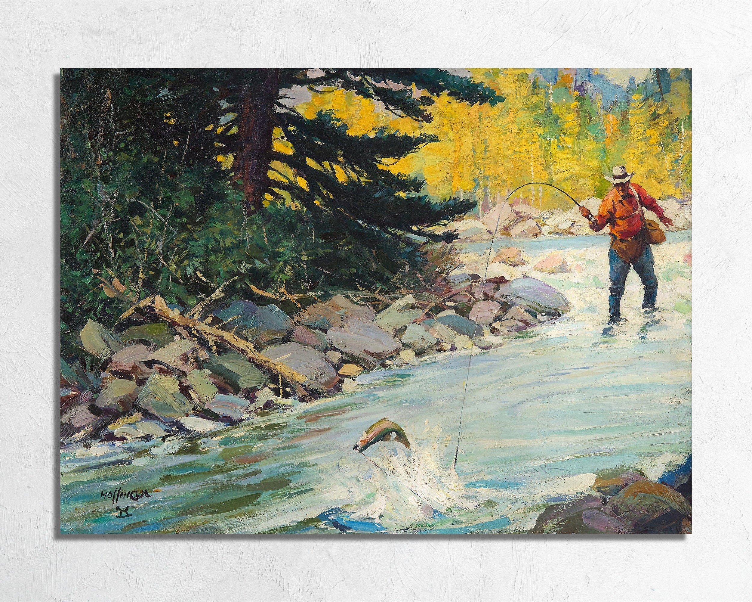 Unique Fly Fishing Wall Art on Solid Wood Boards 17 X 11 Nature Decor  Outdoorsman 