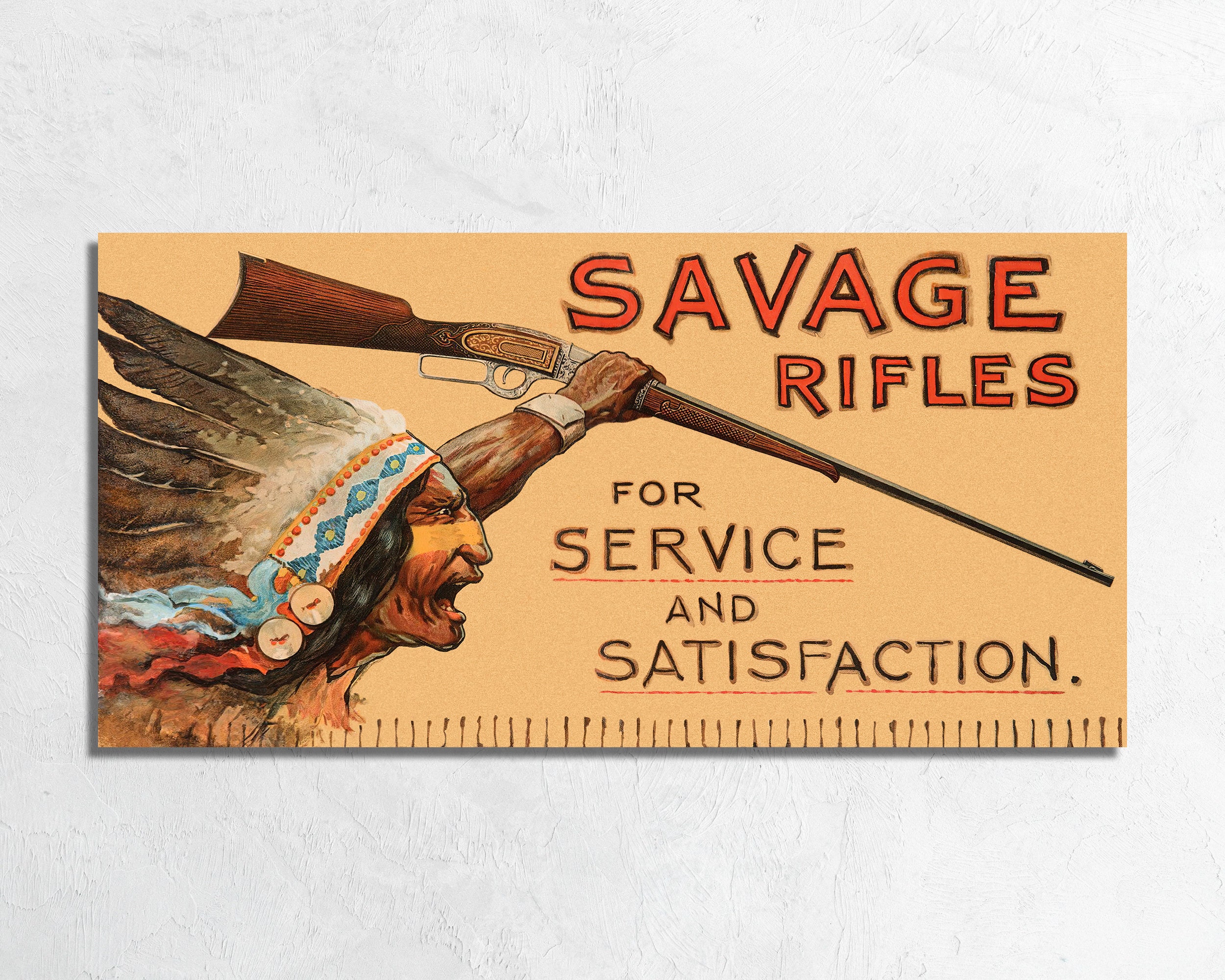 Savage Rifles Poster Print C1905, Vintage Savage Arms Catalog Cover