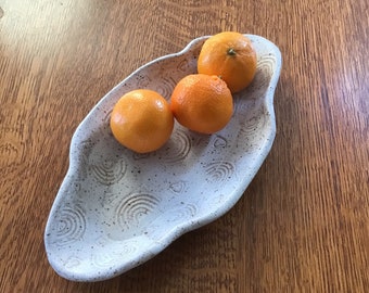 White Rainbows & Hearts Organic Ceramic Stoneware Tray