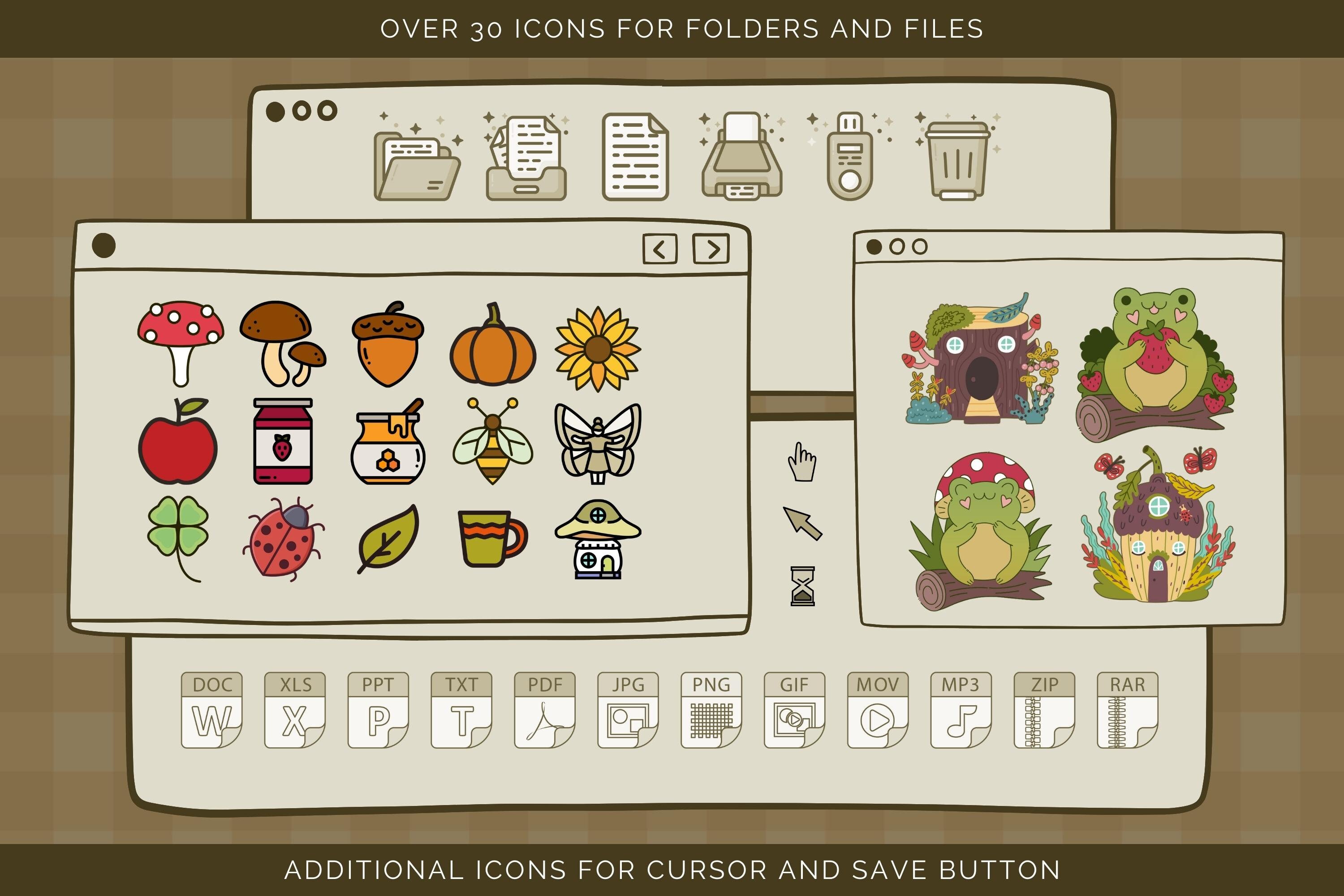 Goblincore Desktop Organizer Wallpaper Icon Bundle Pack Cozy Etsy UK