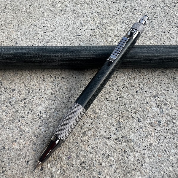 Micarta Mechanical Pencil (.7mm) - Black canvas Micarta and gunmetal hardware
