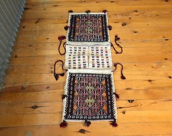 Horse Saddle Bag,Camel Saddle Bag,Vintage Saddle Bag,Handmade Saddle Bag,Home Decor Rug,Turkish Saddle Bag,Antique Saddle Bag,1.3 x3.7 feet