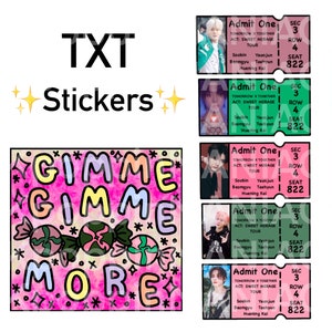 TXT TICKET STICKERS – Act: Sweet Mirage Tour 2023 Tickets - Soobin Yeonjun Beomgyu Taehyun Huening Kai