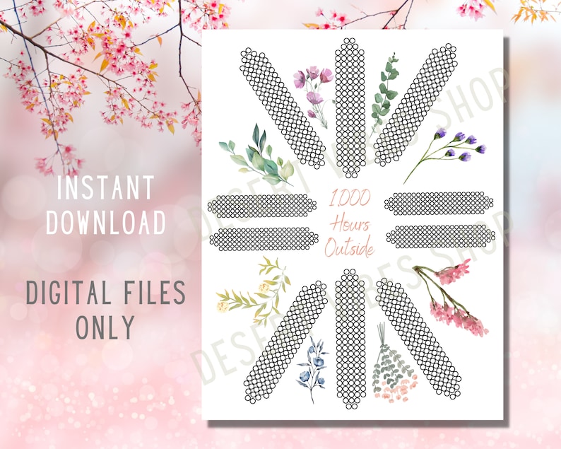 1000 Hours Outside Tracker PDF PNG and Canva Templates Etsy
