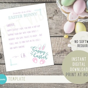Letter from Easter Bunny | Customizable Easter Bunny Letter | Easter Bunny Letter Template | Instant Download Print at Home