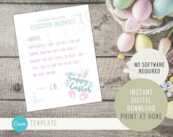 Letter from Easter Bunny | Customizable Easter Bunny Letter | Easter Bunny Letter Template | Instant Download Print at Home