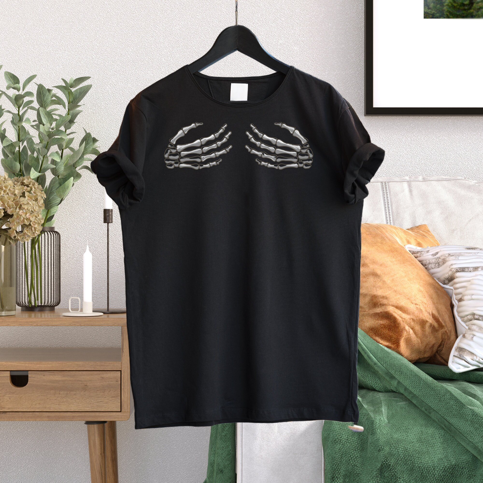 Skeleton Shirt Skeleton Hand Shirt Halloween Party Shirt Etsy UK