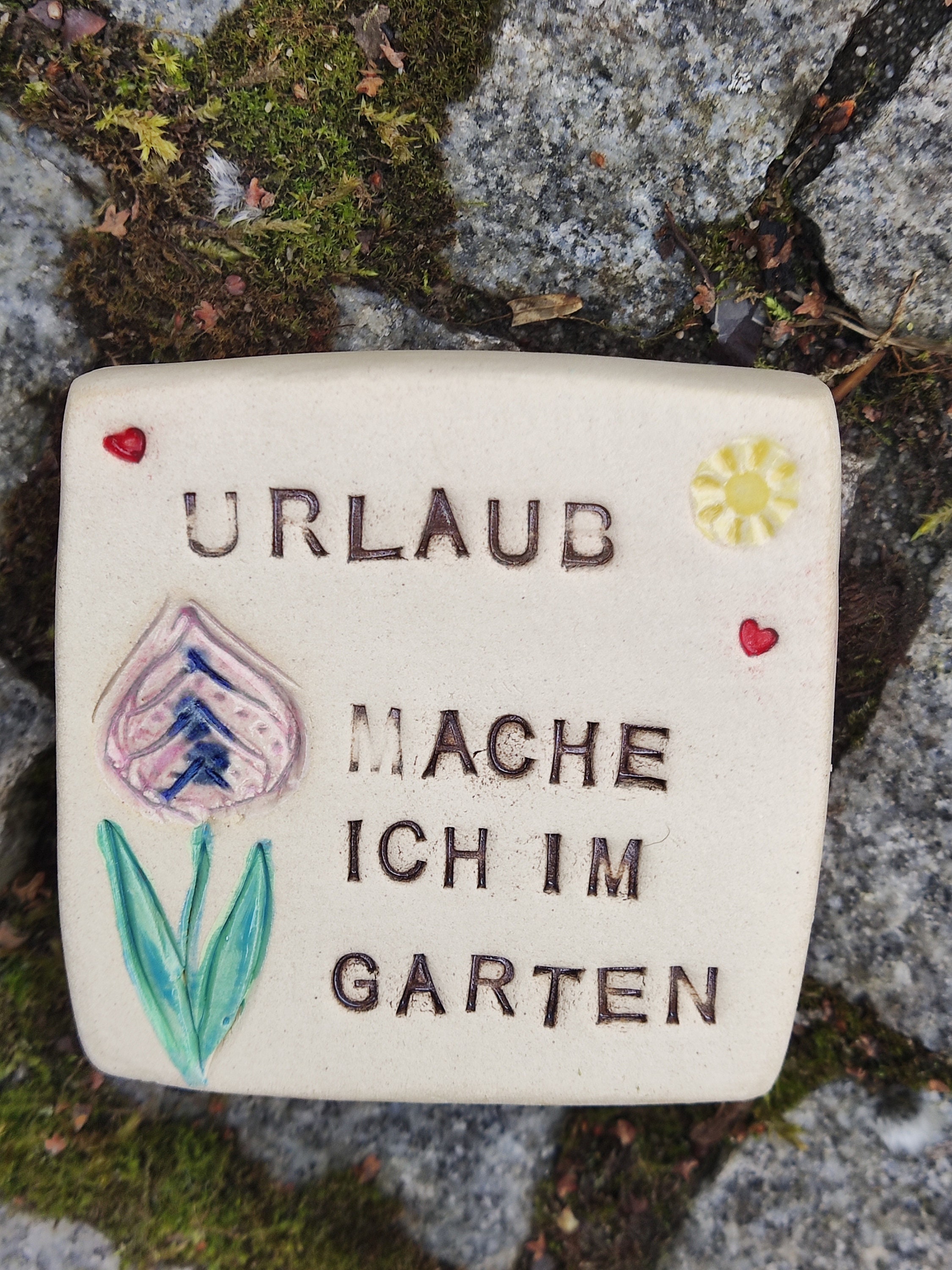 Pflasterstein Spruch aus Keramik // Wege und Garten // Etsy.de