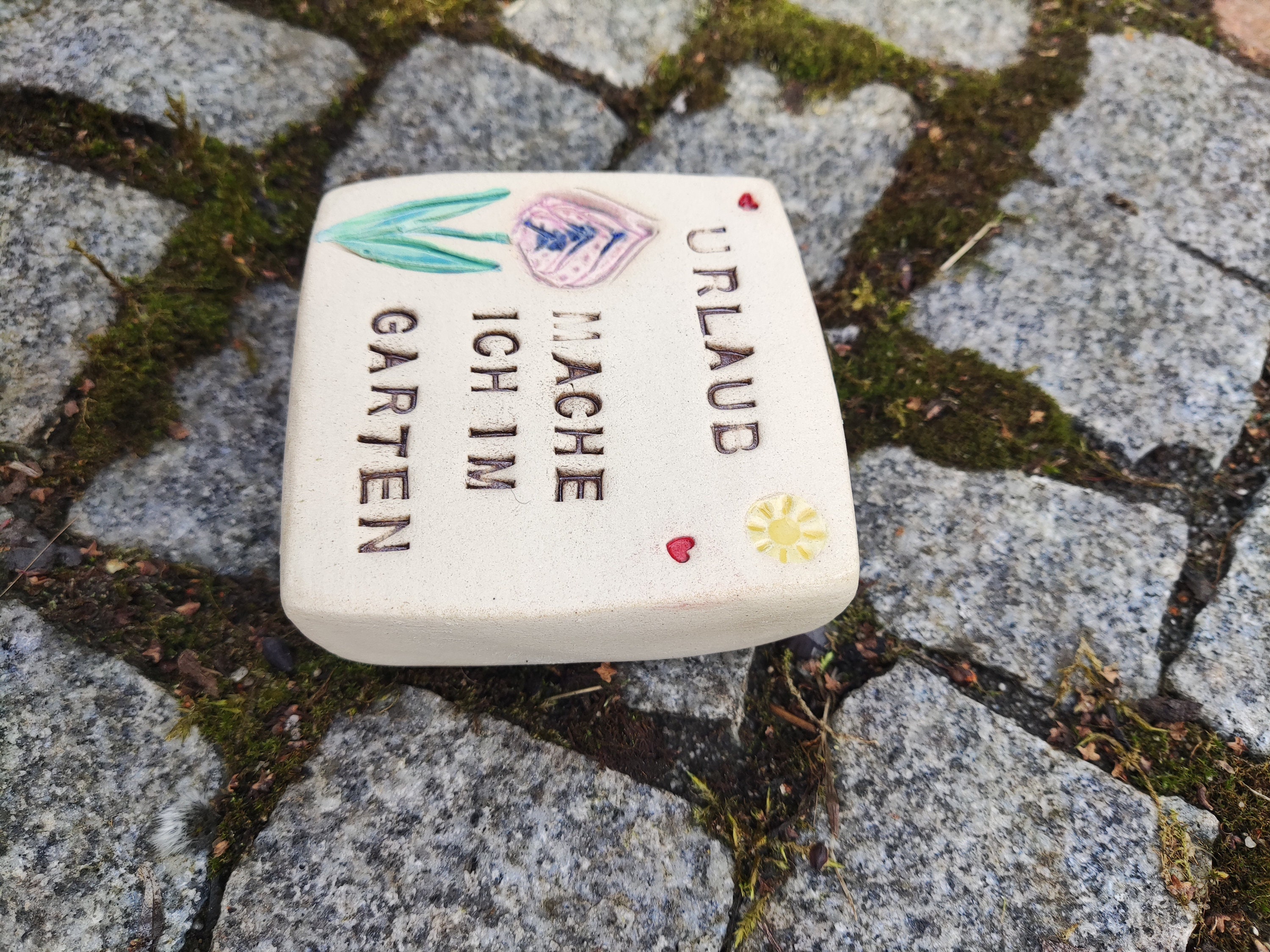 Pflasterstein Spruch aus Keramik // Wege und Garten // Etsy.de