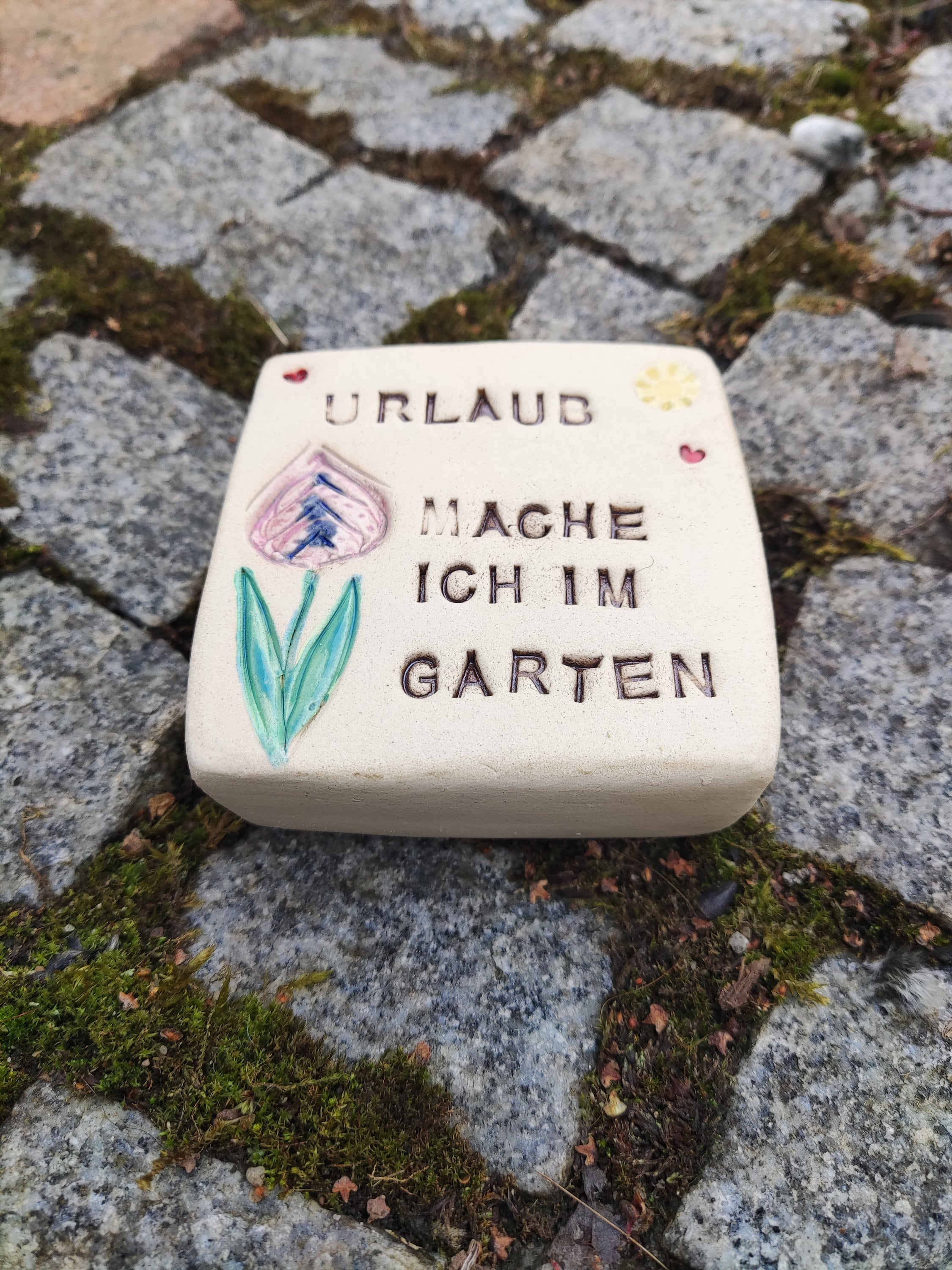 Pflasterstein Spruch aus Keramik // Wege und Garten // Etsy.de