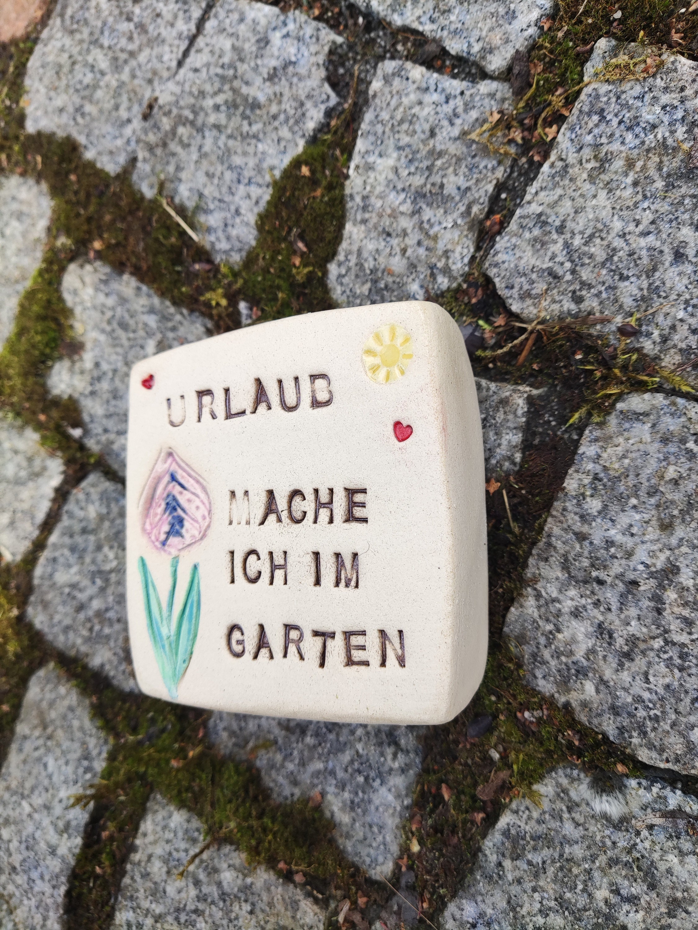 Pflasterstein Spruch aus Keramik // Wege und Garten // Etsy.de