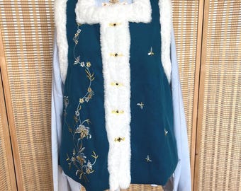 On Sale, Hanfu Vest, Women Waistcoat Tops, Chinese Traditional Clothing, Ming Dynasty Bijia, Hairy Square Collar, Warm Winter Hanfu Clothing