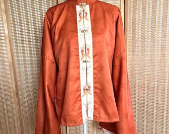 In saldo, Hanfu cinese, coniglio stampato, top Hanfu arancione, per seni fino a 94 cm, Hanfu da donna, abbigliamento Hanfu in stile asiatico, costume da festa Hanfu