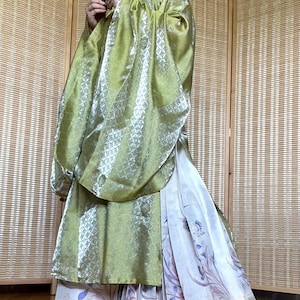On Sale, Summer Traditional Hanfu, Chinese Women&#39;s Hanfu, Long Robe Dress, Sheer fabric, Green Plus Hanfu, Asian Style, Refined Dark Fringe