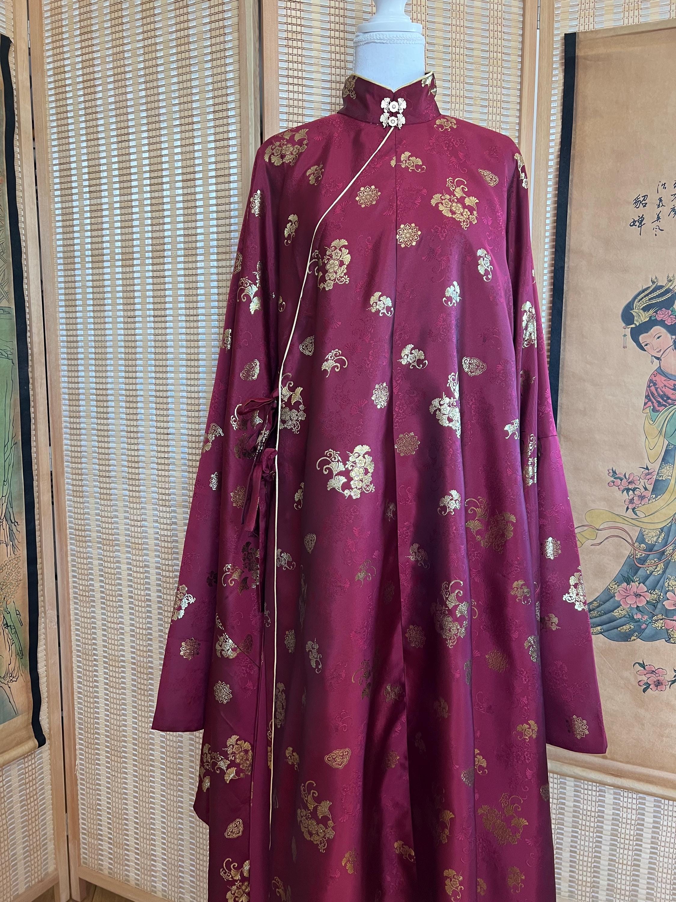 Red Robe Ming Chinese Diagonal Collar Robe, for Bust 100-110cm, Women Wedding, New ...