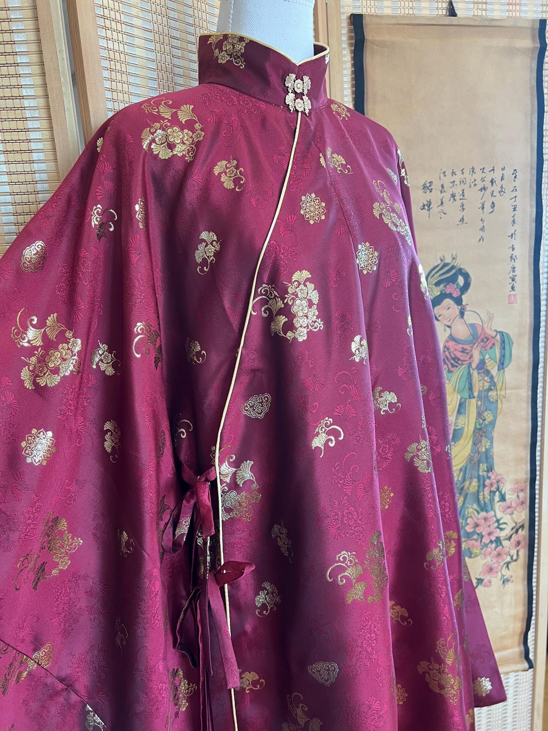 Chinese Diagonal Collar Robe, for Bust 100-110cm, Women Wedding, New ...
