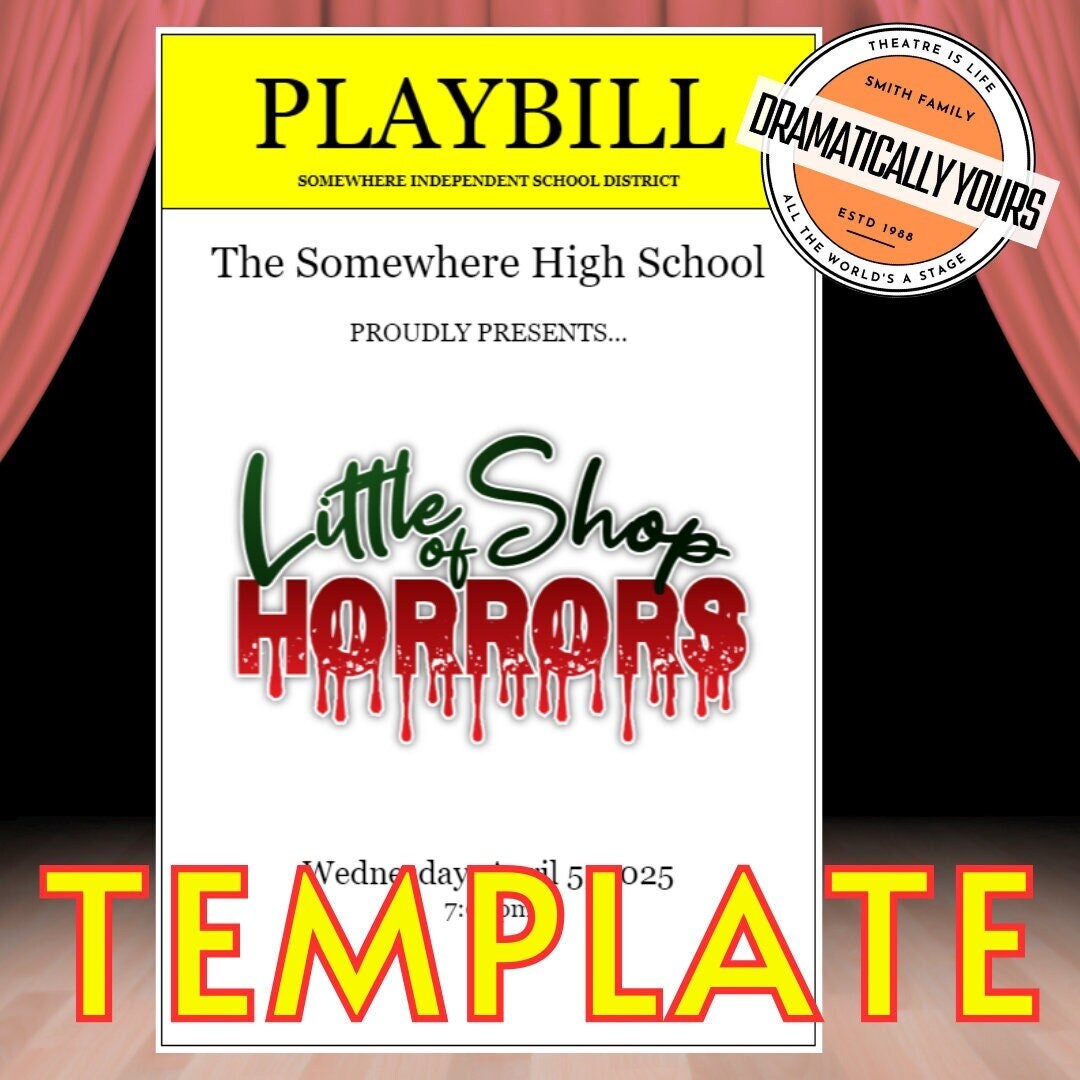 Theatre Program 8 Page Playbill Template customizable Word - Etsy