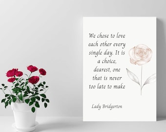 Bridgerton Art Quote/Julia Quinn Inspired Art Work/ Book Merch Gifts