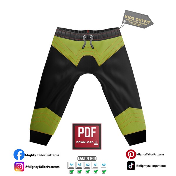 Kids Trousers PDF Pattern Boys Jogger Pants Pattern Toddlers Pants Pattern Boys Joggers PDF Pattern  Model 4-3-24