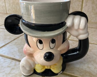 Vintage Disney Mickey Mouse Top Hat Ceramic Coffee Tea Mug Cup 80s