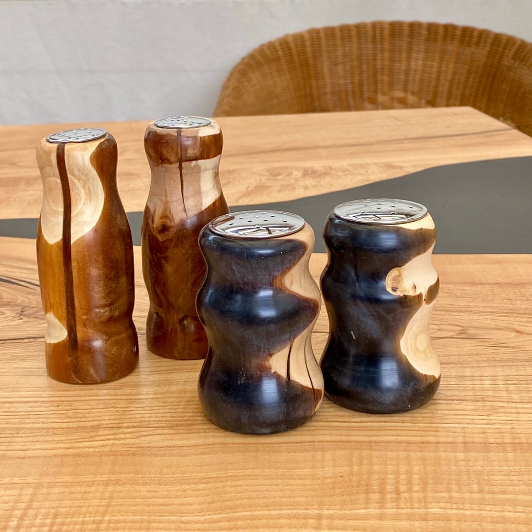 Salt And Pepper Shakers Made Of Wood And Epoxy Resin Photo Inspiration