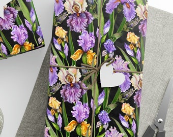Iris Flower Wrapping Paper Roll, Iris Flower Gifts,  Iris Wrapping Paper, Iris Flower Birthday Gift Wrapping Paper