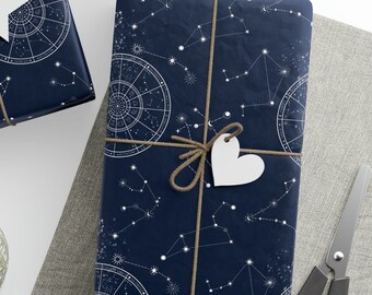 Zodiac inpakpapier, Zodiac cadeau inpakpapier, Zodiac verjaardagscadeau inpakpapier, Zodiac Constellation cadeau inpakpapier