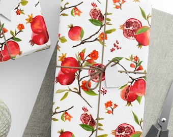 Pomegranate Wrapping Paper Roll, Christmas Pomegranate Wrapping Paper, Pomegranate Gifts