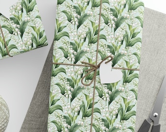 Lily of the Valley Wrapping Paper, Lily of the Valley Flower Gift Wrapping Paper, May Month Flower Wrapping Papper
