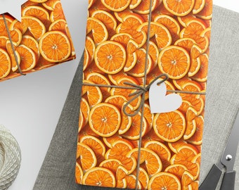 Citrus Gift Wrapping Paper Roll, Oranges Gift Wrapping Paper, Citrus Cascade Gift Wrapping Paper