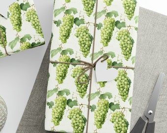 Grapes Wrapping Paper Roll, Green Grapes Gift Wrapping Paper, Grapes Birthday Gift Wrapping Paper