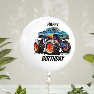 Monster Truck Mylar Helium Balloon, Monster Truck Gift Happy Birthday Balloon, Happy Birthday  Monster Truck Gift Balloon