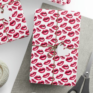 Lips Gift Wrapping Paper Roll, Lips Birthday Gift Wrapping Paper, Lips Gifts