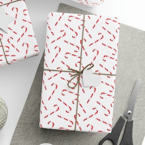Candy Cane Wrapping Paper Roll, Christmas Candy Cane Gift Wrapping Paper, Candy Cane Gifts