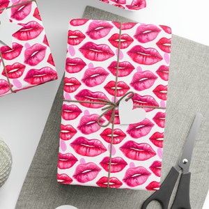 Lips Gift Wrapping Paper Roll, Sensual Lips Gift Wrapping Paper, Lips Birthday Gift, Valentine&#39;s Day Gift Wrapping Paper