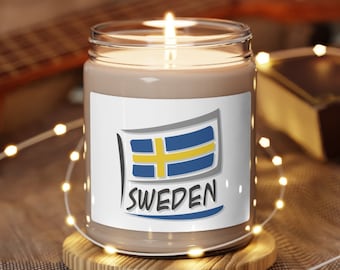 Schweden Flagge Duft Soja Kerze, 9 Unzen, Schweden Geschenke, Schweden inspirierte Geschenke, Schweden Eco-Friendly Candle Gift
