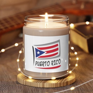 Puerto Rico Flag Scented Soy Candle, 9oz, Puerto Rico Gifts, Puerto Rico Inspired Gifts, Puerto Rico Eco-Friendly Candle Gift