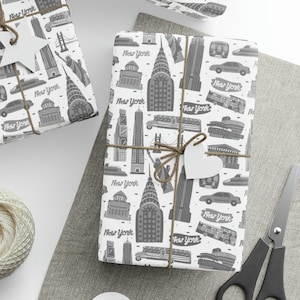 New York Wrapping Paper Roll, I Love New York Wrapping Paper, New York City Wrapping Paper Roll ( Neutral ), New York Gifts